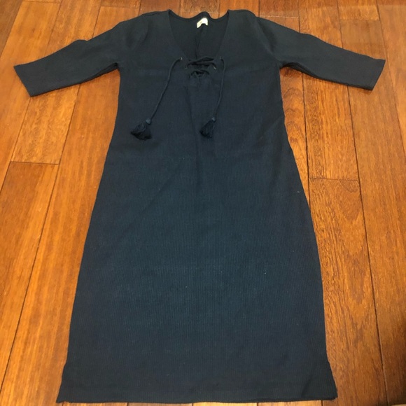 Hollister Ribbed Navy Dress